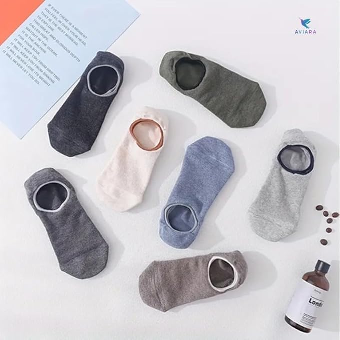 AVIARA™ Ankle Length Socks For Men And Women Free Size | Made With Cotton Breathable, Anti Odour & Moisture Absorbent Blend Cotton | Pack of 6 Pair 1