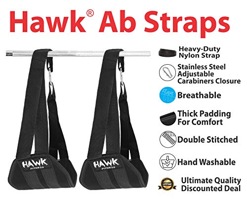 Hawk Sports Ab Straps For Men And Women, Ab Workout Equipment For Maximum Fitness And Bodybuilding Gains, Exercise Equipment For Fat Burning And Strength Training, Lifting Straps For Six Pack Abs #TOP1