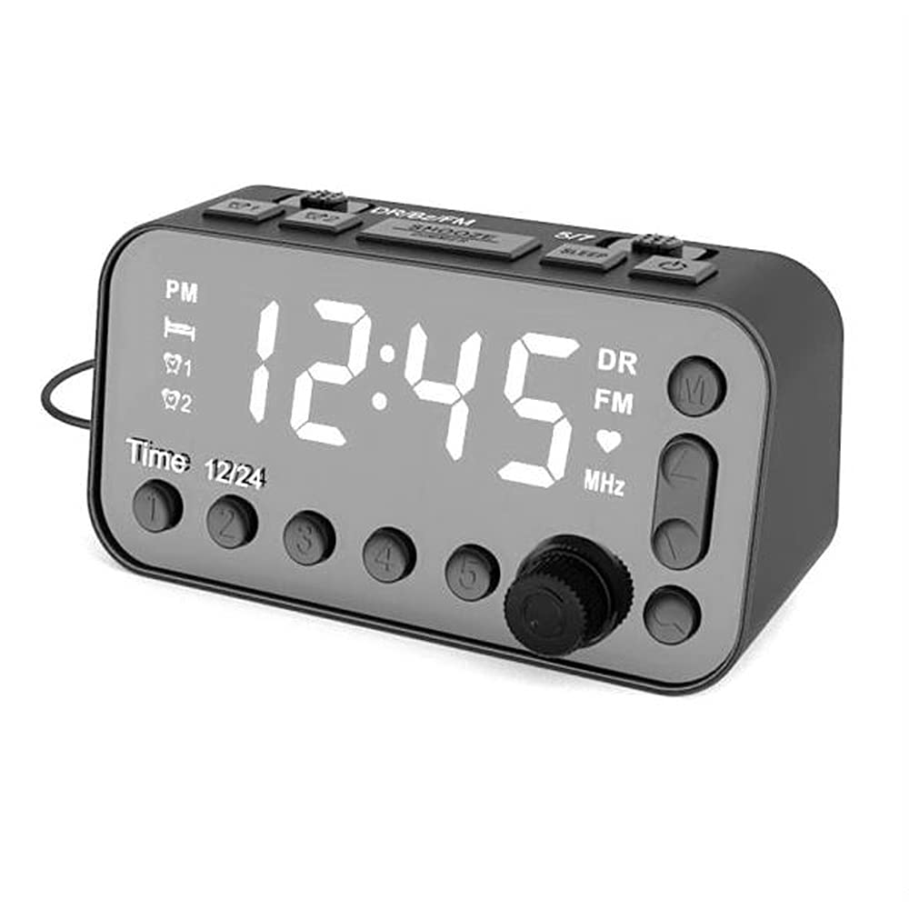 DAB & FM Radio Digital Alarm Clock LCD Backlight Dual USB Port Sleep Timer for Office Bedroom Travel-Layfoo-image-15