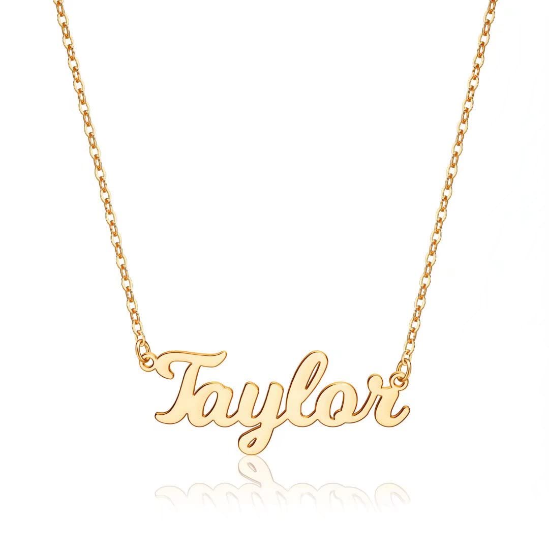 UrsteelCustom Name Necklace Personalized, 14K Gold Plated Personalized Name Necklace Dainty Name Plate Necklace Jewelry Personalized Gifts for Women