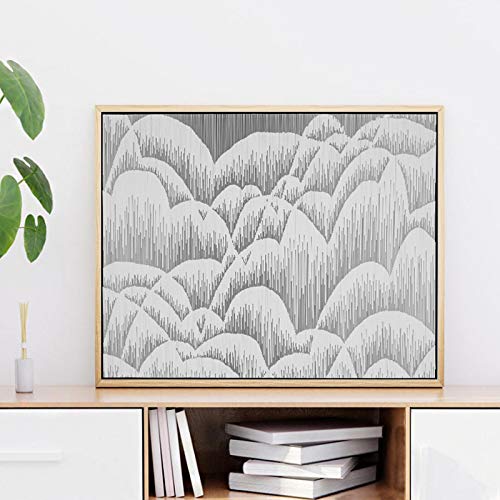 Tableau montagne abstrait pour habiller un grand mur vide, poster salon 70x140cm sur toile