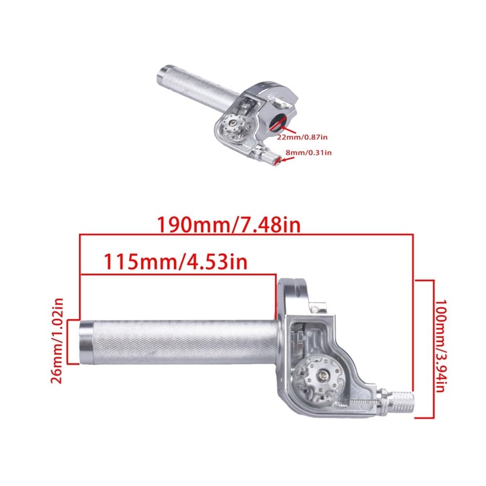 Poignées D'accélérateur Universelles Antidérapantes pour Moto, 22mm, pour ATV, Vélo, Cyclomoteur, Accessoires De Motos
