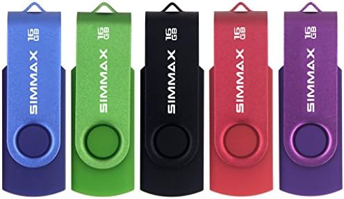 SIMMAX 32GB USB Flash Drives 3 Pack 32GB Memory Stick Swivel Design Thumb Drive USB Stick (32GB Black Blue Green)