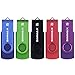 Produktbild SIMMAX USB Stick 5 Stück 16GB Memory Stick Swivel-Design USB-Flash-Laufwerke Zip-Laufwerke (16GB Blau Grün Schwarz Rot Lila)