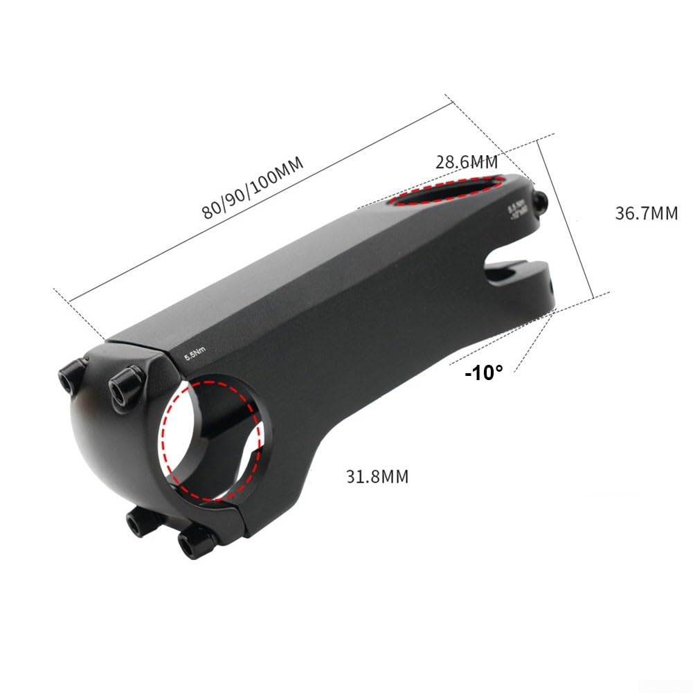 Attacco manubrio per bicicletta da 31,8 mm ± 10 gradi, in lega di alluminio, per mountain bike (100 mm)