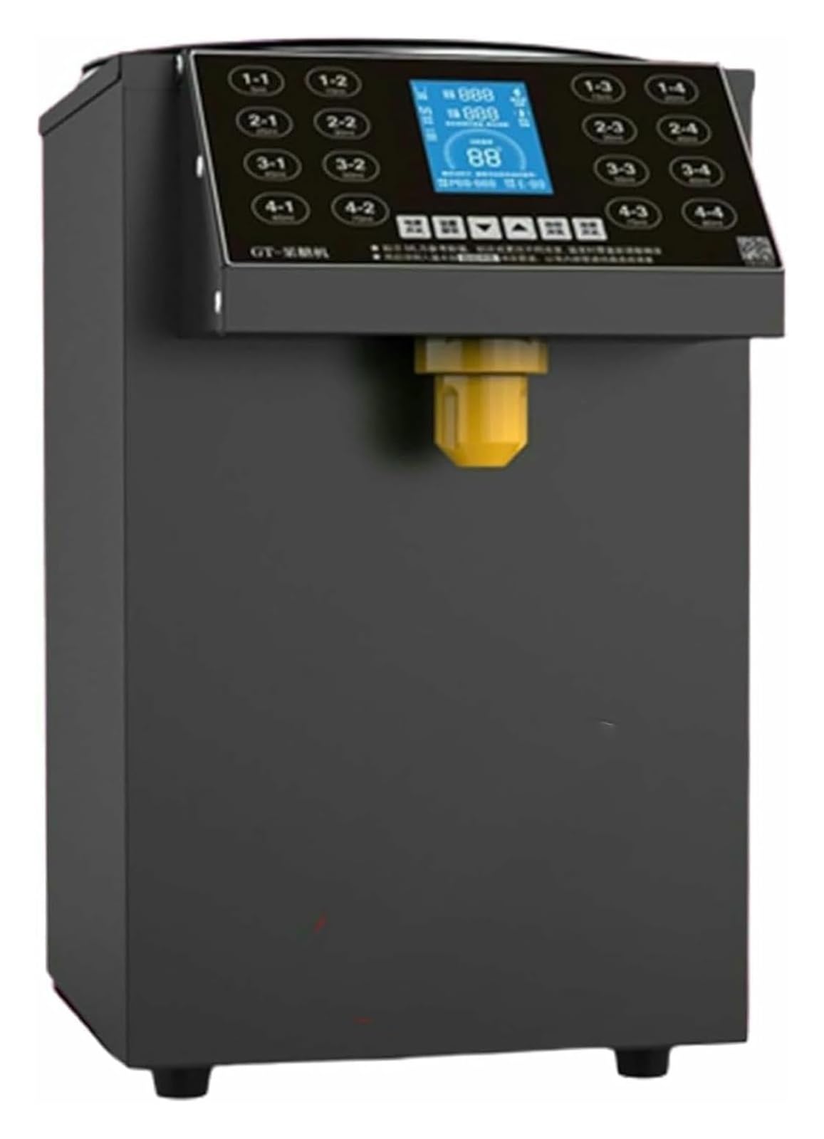 Distributore commerciale dello sciroppo con schermo LCD per tè al latte, succhi di frutta e caffè