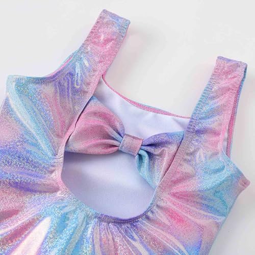 Girls One Piece Swimsuits Mermaid Quick Dry Bathing Suit Beach Bowknot Backless Swimwear Toddler Swimsuit Kids 4-10Y4