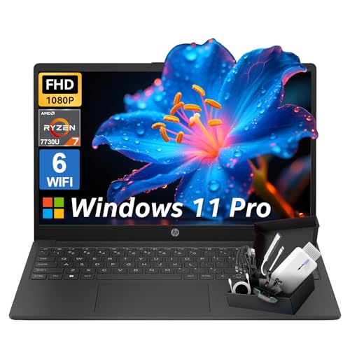 Image of HP 255 G10 Business Laptop 15.6" FHD IPS Display, AMD Ryzen 7 7730U (8-Core), 16GB RAM & 512GB SSD, Windows 11 Pro, Copilot AI, WiFi 6, Bluetooth, Numeric Keyboard, with G255 Pro Accessory Kit Box