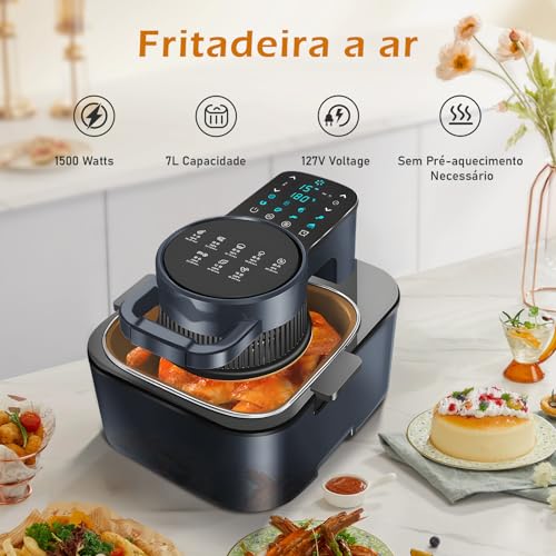 Air Fryer, Fritadeira sem Óleo, Fritadeira de Ar Grande Capacidade,1500W, 127V, 7L, WKK-003Y