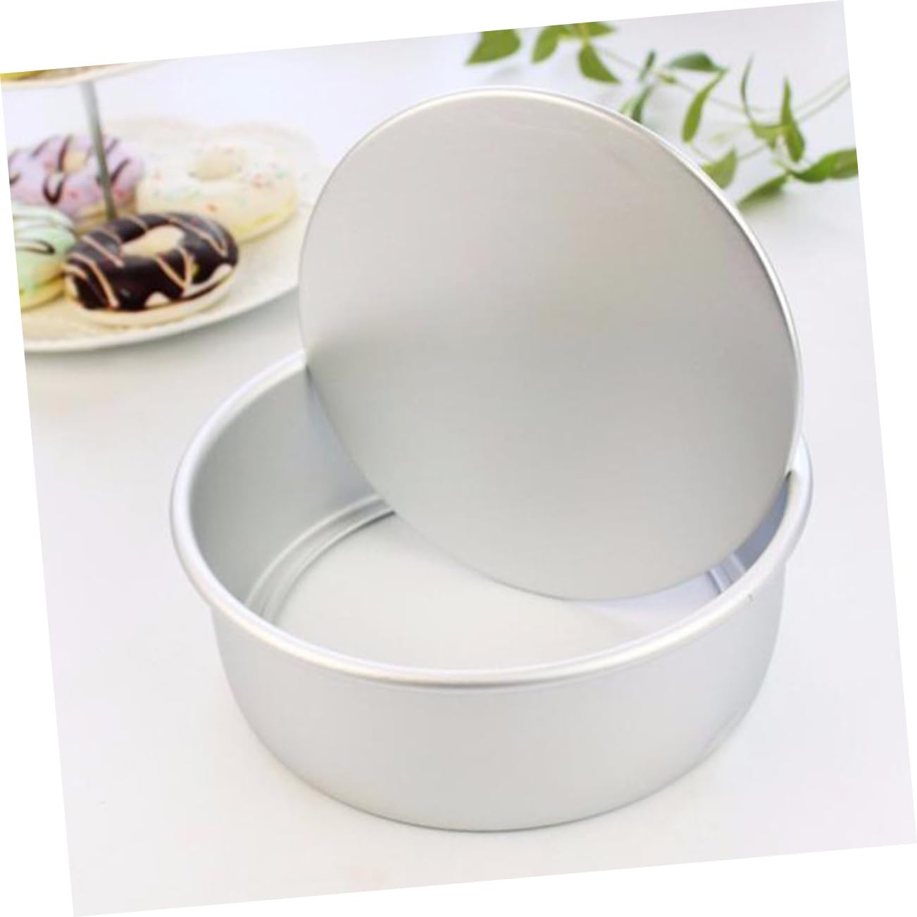 IMIKEYA 4pièces Moule à Gâteau Rond Alliage Lot de Antiadhésif avec Fond Amovible pour Pâtisserie