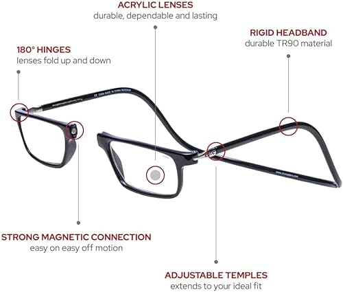 Miniatura 3 de Clic Reader Gafas XXL Negro Llanta Completa Magnética Gafas de Lectura +3.00