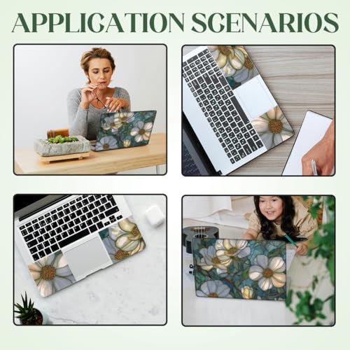 Autocollant ordinateur portable SUPERDANT lot de 3 fleurs idée cadeau informatique