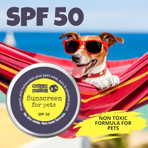 Noseprint LSF 50 Sonnenschutzbalsam für Haustiere 30 ml in Dose, feuchtigkeitsspendender Sonnenschutz für Hunde und Katzen, ungiftige Formel, Hundenasen- und Pfotenbalsam, Sonnencreme