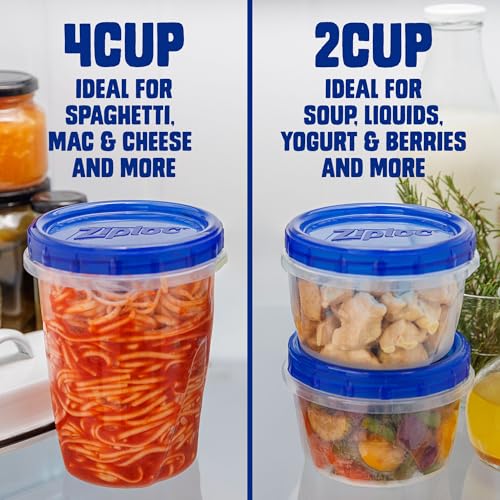 Ziploc Twist n Loc Food Storage Containers, Leak Resistant Design, Small and Medium Round, Variety Pack, 5 count — view 6