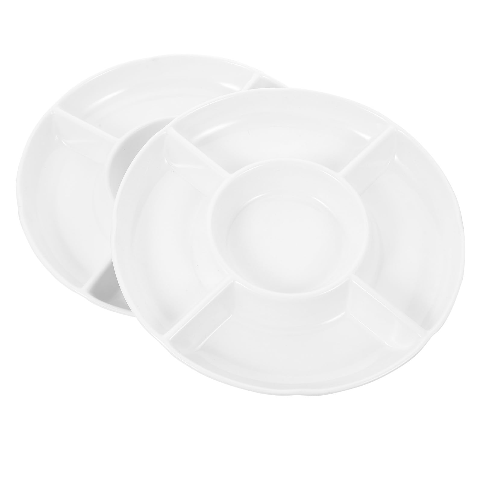HEMOTON Fünf-Gitter-Platte 9.00In Ø Obstteller Snackplatte Servierteller Für Trockenfrüchte Dessert Süßigkeiten Kompaktes Tablett Für Küche Und Party