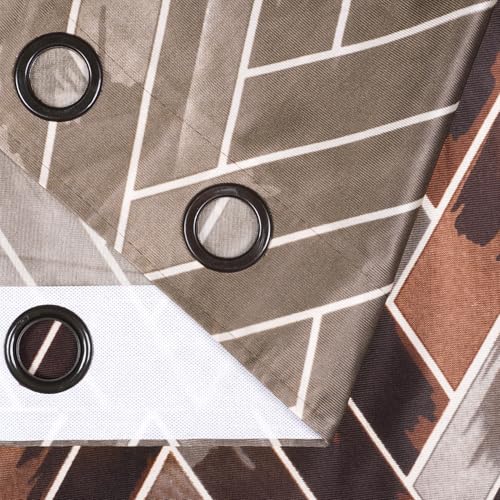 Image of Window Curtains 5 Feet Long Set of 10 | Abstract Design | Polyester | Light Filtering Curtains | Curtains for Living Room | (118 x 152 cm, Brown) | Perfect for Home Decor