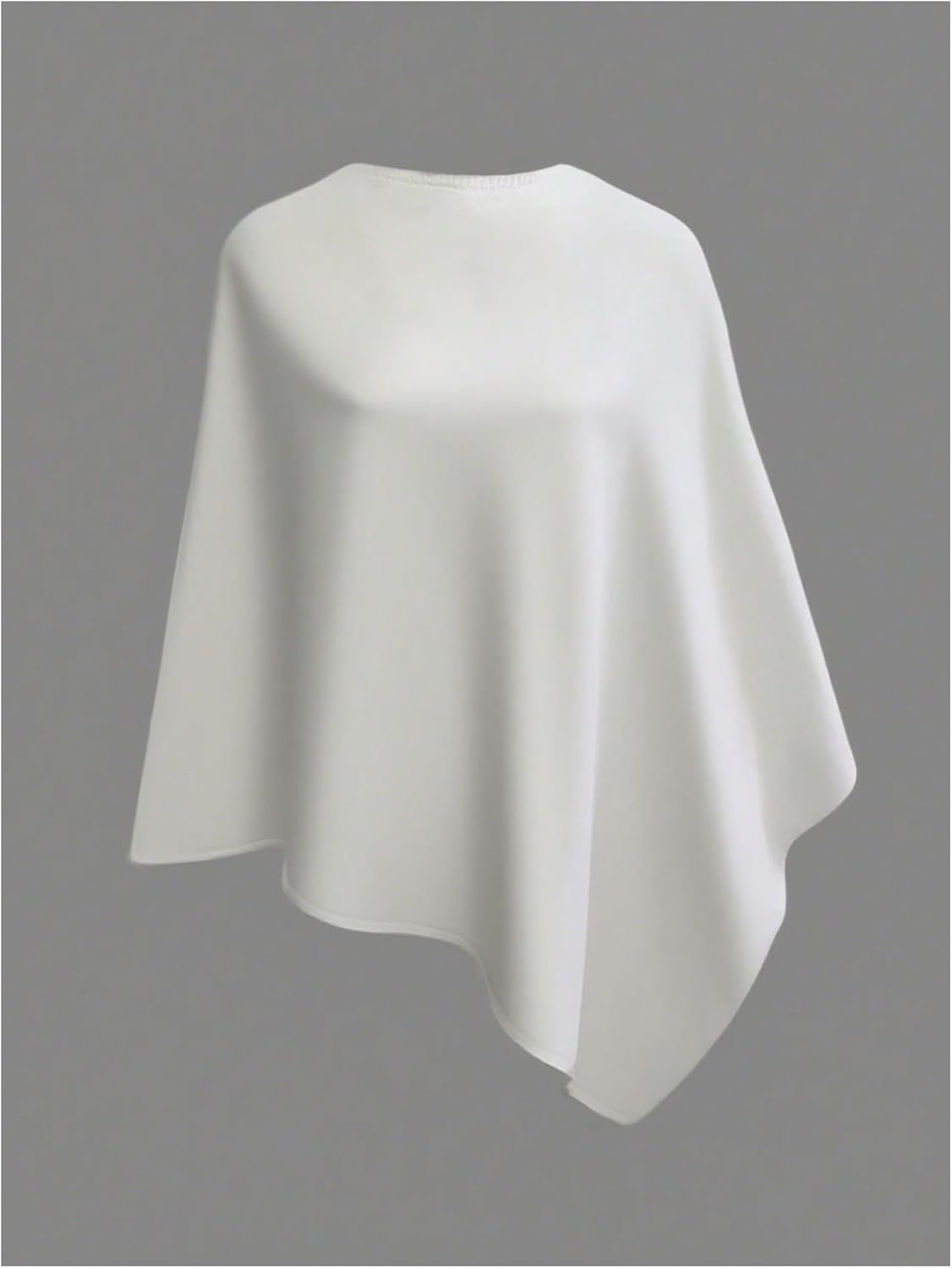 MakeMeChic Women's Poncho Sweater Dolman Sleeve Asymmetrical Shawl Wraps Knit Pullover Tops - Image 4