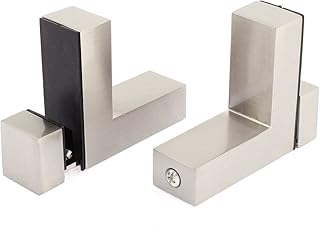 Aexit Stainless Steel Fall Protection L Shaped Glass Shelf Clip Clamp Safety Clips Bracket 2pcs