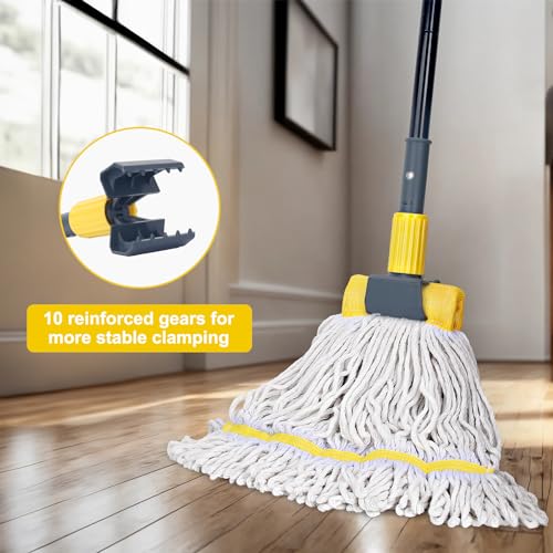 KeFanta Metal Mop Handle Commercial Heavy Duty,58" Industrial Mop Stick with Jaw Clamp,Wet Gripper Mops Head Replacement Holder for Floor Cleaning by KeFanta - Image 2
