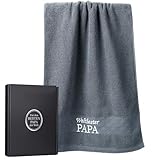 Johamoo Vatertagsgeschenk für Papa, Papa Geschenk Weltbester Papa Handtuch (35x75 cm) - Geschenkidee zum Geburtstag & Weihnachten - 100% Baumwolle - inkl. Geschenkbox