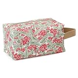 BBORGDC Kleine Reise-Make-up-Tasche für Damen, Rotkirsche / Baumwolle, Modisch, leger