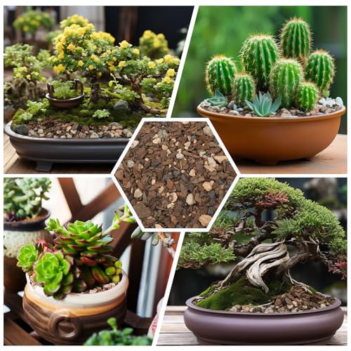 Bonsai Soil Mix 1qt, Potting Soil Mix Ready to Use for Bonsai Tree and Indoor Plants, Composed of Akadama, Lava Rock, Prumice, Bark