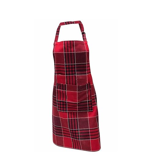 PIXEL HOME DECOR New Cotton Kitchen Apron With Adjustable Neck Strap And Ties With Centre Pocket with Strong and durable Cotton (Pack of 1) (IY-3JBH-B76W)