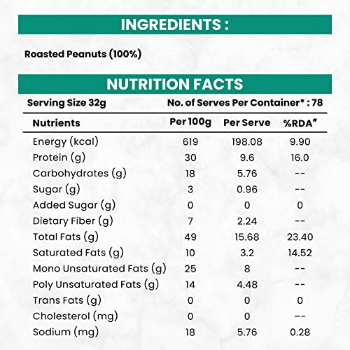Image of Trubite Natural Peanut Butter (Crunchy) (2.5KG) | Unsweetened | 30g Protein | Non GMO | Gluten Free | Cholesterol Free (2.5KG)