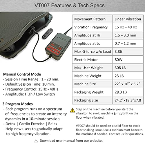 Vt007 Linear Vibration Plate - High Frequency / Low Amplitude | Exercise Musculoskeletal & Neuromuscular Functions | Improve Peripheral Circulation Through Enhanced Skeletal Muscle Pump Effect #TOP1