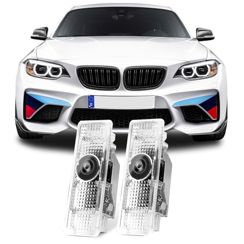 Never Fade HD Door Light Logo Projector Compatible with 1/2/3/4/5/6/7/M/X/Z/GT Series Accessories, 2Pcs 3D LED Ghost Shadow Laser Car Courtesy Step Puddle Light (MPerformanceLogo)