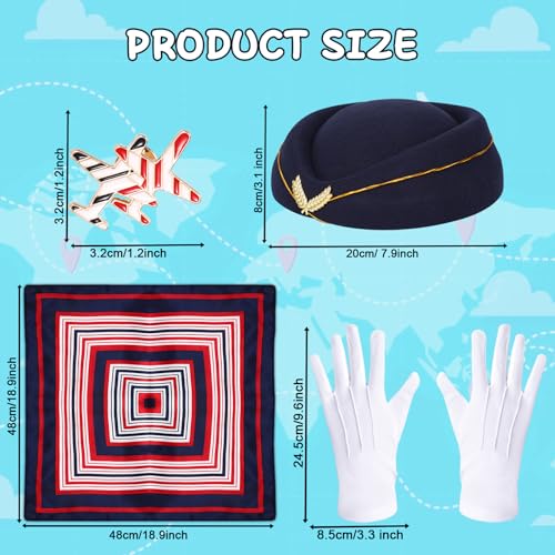 XEPST 4PCS Flight Attendant Costume for Women - Image 2