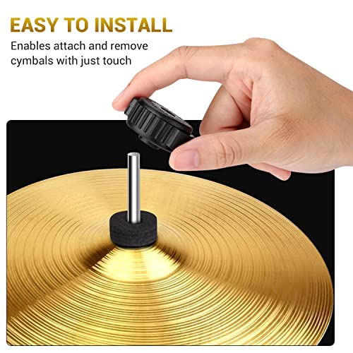 Facmogu 6Pcs Black Plastic Cymbal Nuts, 8Mm Quick-Set Cymbal Nut For Percussion Drum Kit, Quick Release Cymbal Nut & Cymbal Mate For Percussion Replacement Kitparts #TOP2