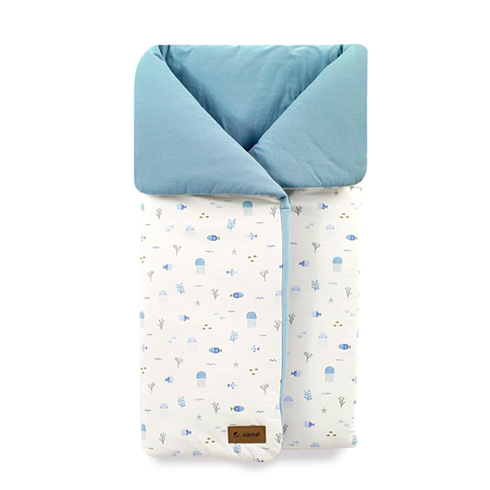 Sponsored Ad – Baby Footmuff for Newborn – Universal Stroller Sleeping Bag, 95% Cotton Baby Blanket, Convertible Hood, Soft Breathable Infant Wrap (Lazuli Blue)