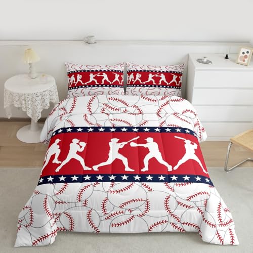 Image of Feelyou Baseball Comforter Set King Size for Kids Boys Girls