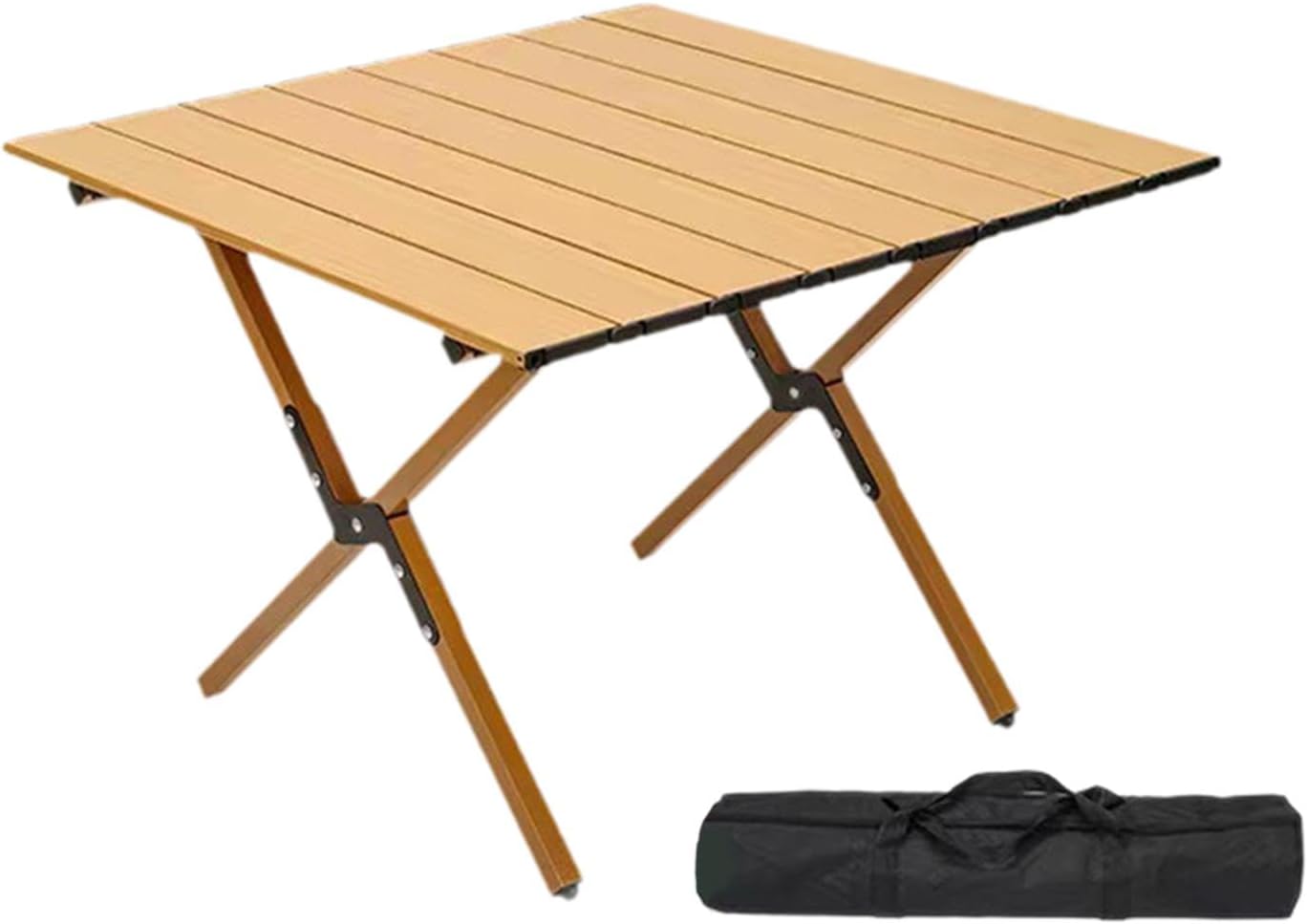 Folding Table Quick Installation with Carry Bag for Camp Travel Boat Light Brown | Sporting Goods | Outdoor Sports | Camping & Hiking | Camping Furniture