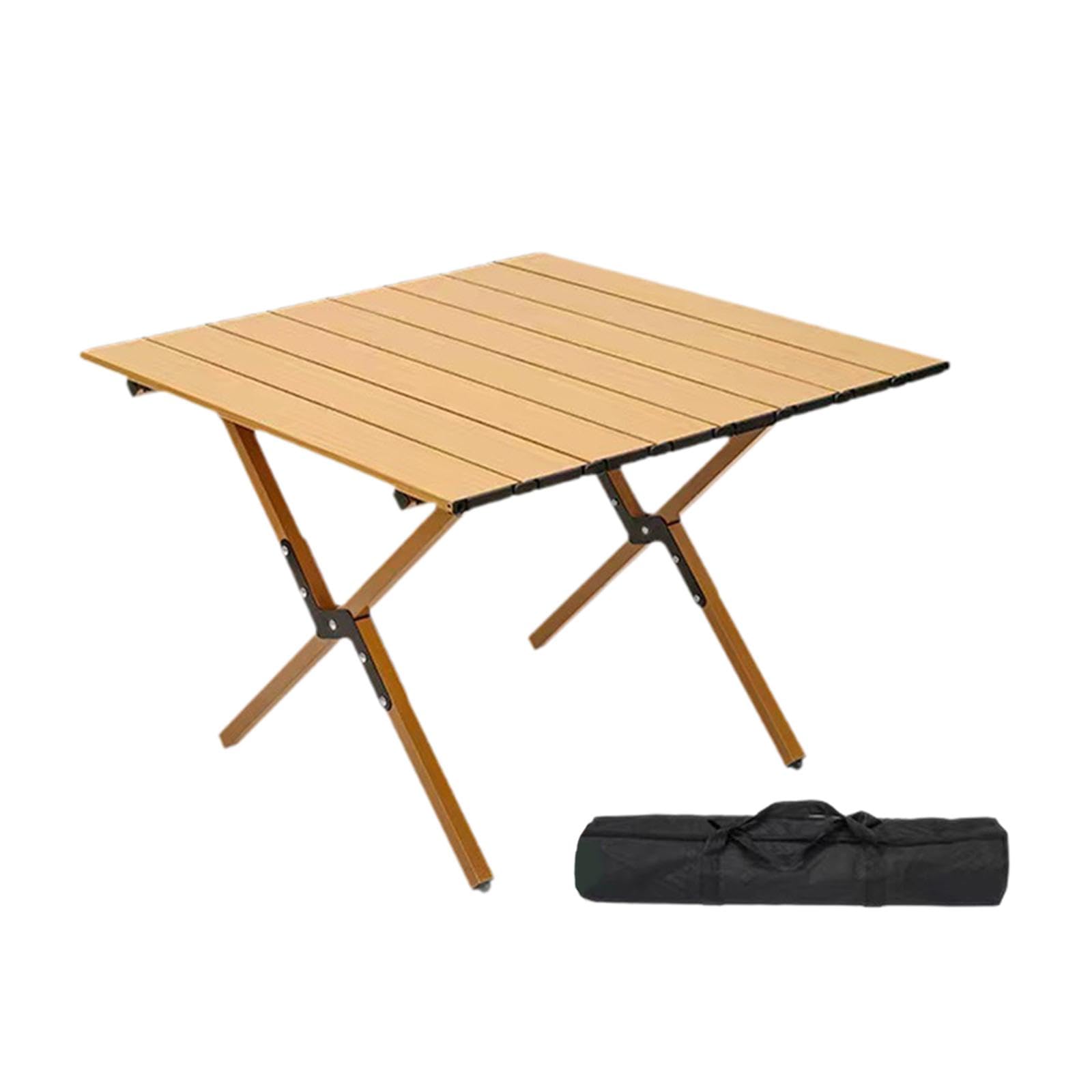 Folding Camping Table Quick Installation with Carry Bag for Camp Travel Boat Light Brown | Sporting Goods | Outdoor Sports | Camping & Hiking | Camping Furniture