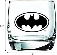Vista 3 de Vasos de whisky Batman, capacidad de 10 onzas, diseño clásico, base pesada
