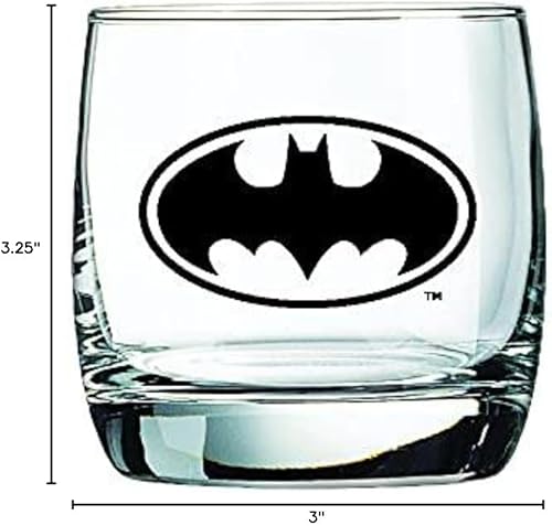 Miniatura 5 de Vasos de whisky Batman, capacidad de 10 onzas, diseño clásico, base pesada