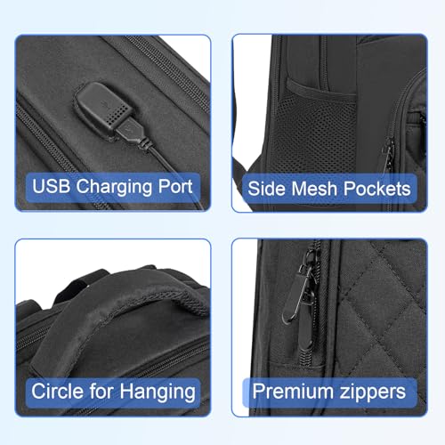 Image of ANILD Lunch Backpack, 17 Inch Laptop Backpack with Insulated Cooler Compartment for Men Women, Travel Work Computer Backpack