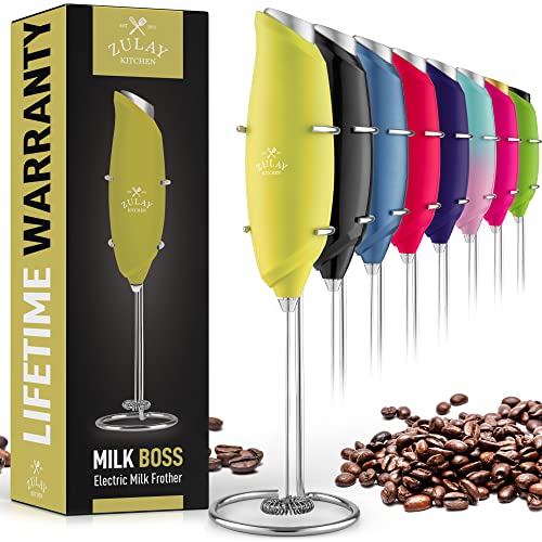 Zulay Kitchen Premium One-Touch Milk Frother for Coffee