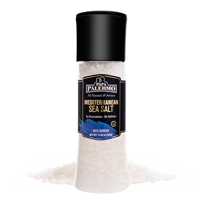 Sal Marina Mediterránea Papa Palermo Gruesa con Molinillo 11.64oz miniatura 6