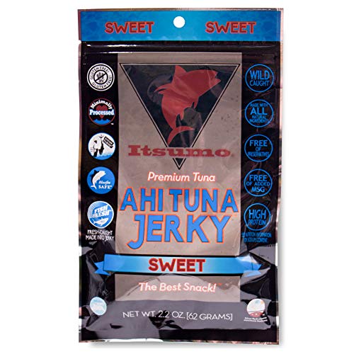 Tuna Jerky - Itsumo Sweet Ahi Tuna Fish Jerky (Pack of 1) - Healthy Sashimi Grade Yellowfin with All Natural Ingredients - Low Sodium Gluten Free Protein Snack