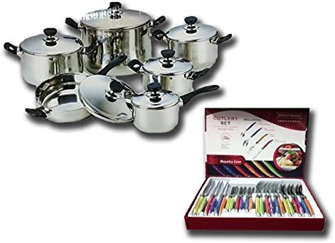 Euroricami Viterbo Royalty Line Rechargeable 36 Pieces Bavaria 12 Cookware 24 Cutlery