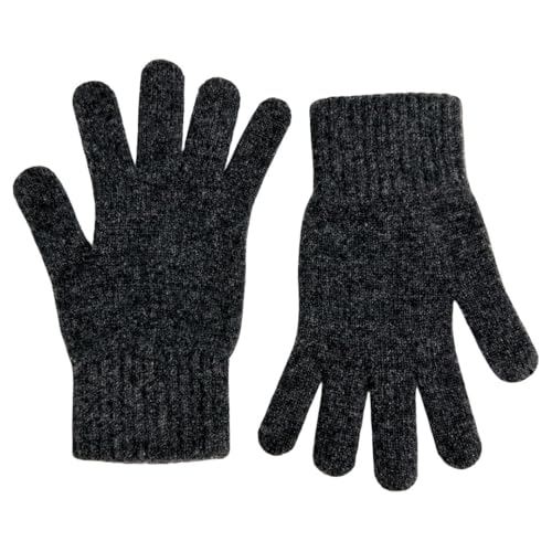 Briomhar Cashmere Winter Gloves for Women - Ladies Winter Gloves 2 Ply Made in Scotland (Charcoal)