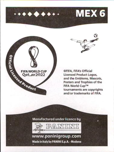 Vista 2 de 2022 Panini Stickers: Road to FIFA World Cup Qatar 2022#MEX6 Jesus Gallardo Mexico Soccer Sticker