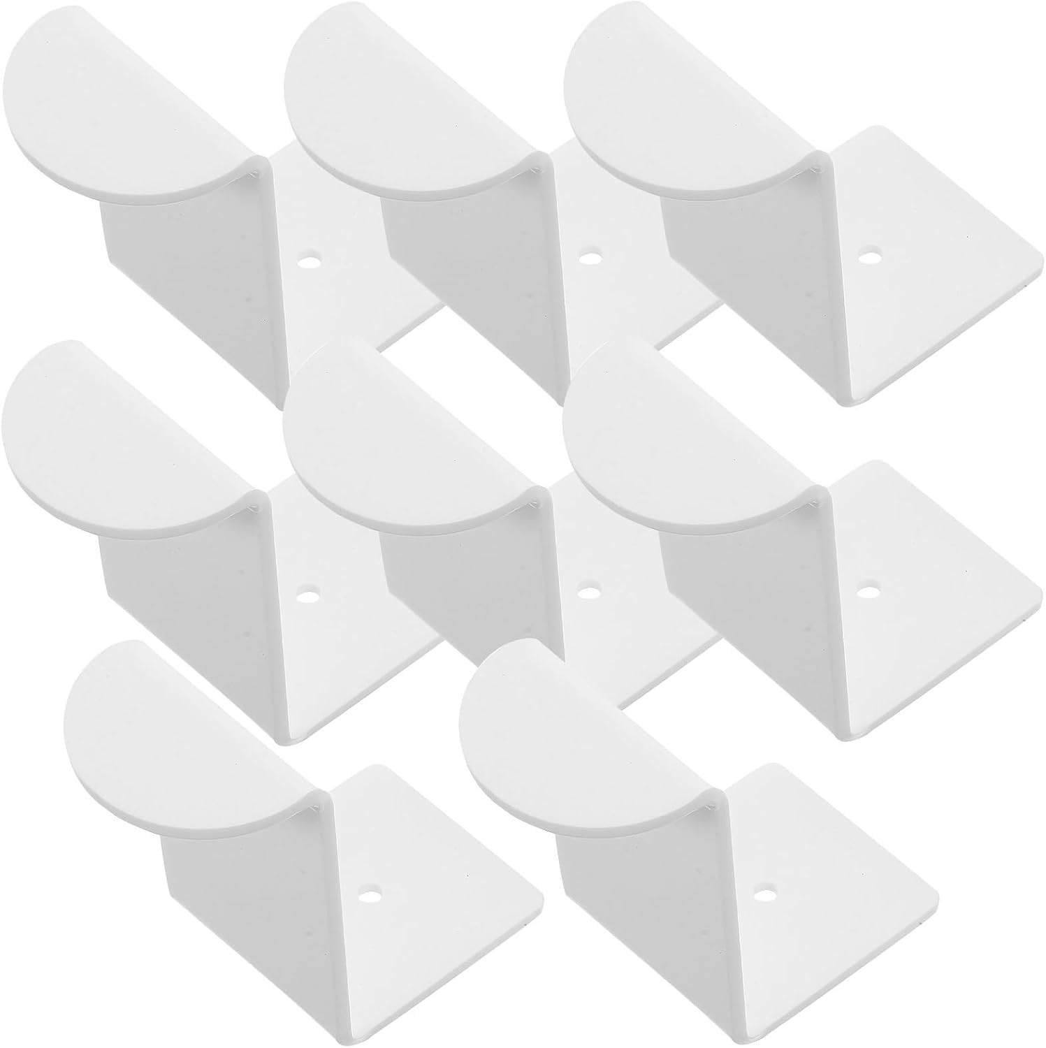 Wall-mounted Cowboy Hat Rack 8pcs Set Rotating Baseball Cap and Truck Hat Storage Organizer Space-saving Ceramic White for Home and Room Decor