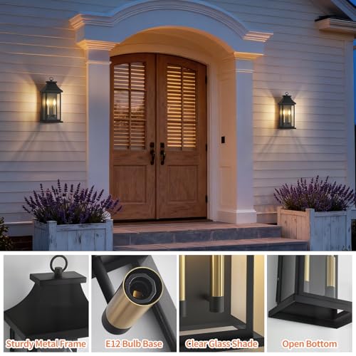 Image of 18'' Outdoor Wall Lights, 2 Pack Large Black Exterior Lighting Fixtures