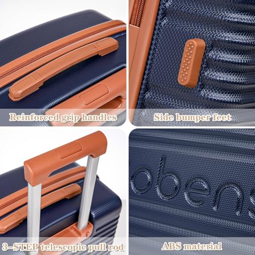 Image of Carry on Luggage 22x14x9 Airline Approved, Suitcases with Wheels Hardshell, Lightweight Hardside Luggage Set with TSA Lock, 20Inch Blue Carry on Suitcase