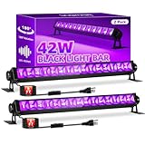 42W 2 Pack Black Light Bar for Glow Party, Blacklights with 6ft Cord, Plug, and Switch for Glow Party, Stage Lighting, Neon Party, Halloween Decorations, 2 Pack