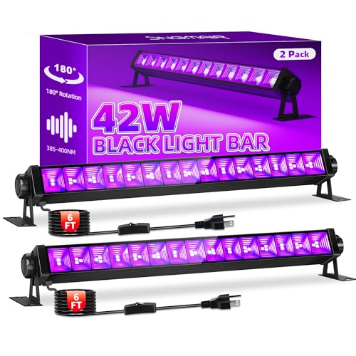 42W 2 Pack Black Light Bar for Glow Party, Blacklights...